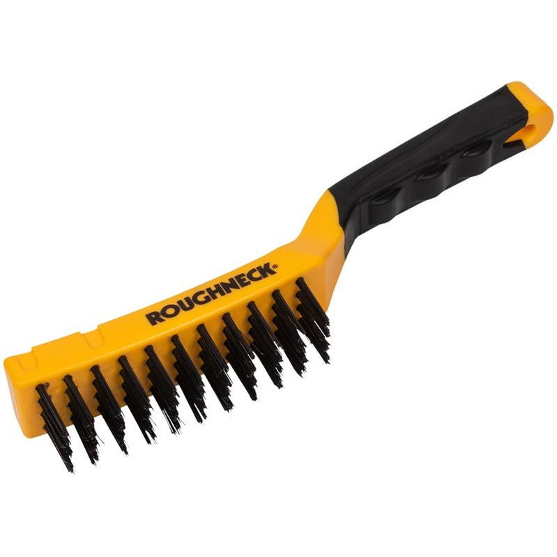 Roughneck Carbon Steel Wire Brush Soft Grip 300mm (12in) - 4 Row
