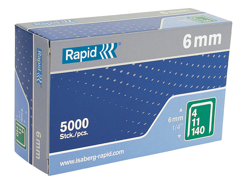 Rapid 140/6 6mm Galvanised Staples (Box 5000)