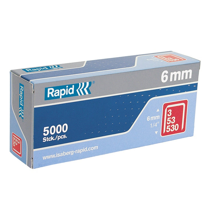 Rapid 53/6B 6mm Galvanised Staples (Box 5000)
