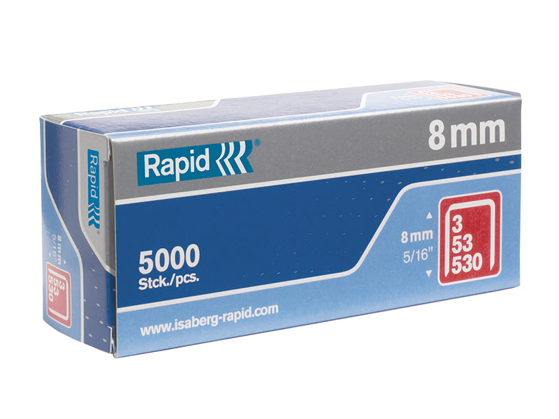 Rapid 53/8B 8mm Galvanised Staples (Box 5000)