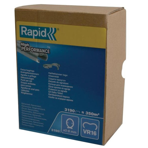 Rapid VR16 Fence Hog Rings Pack 3190 Galvanised Boxed