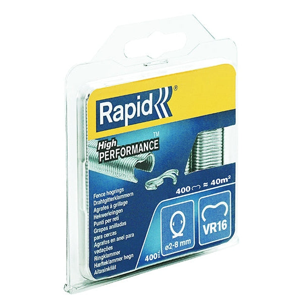 Rapid VR16 Fence Hog Rings Pack 400 Galvanised