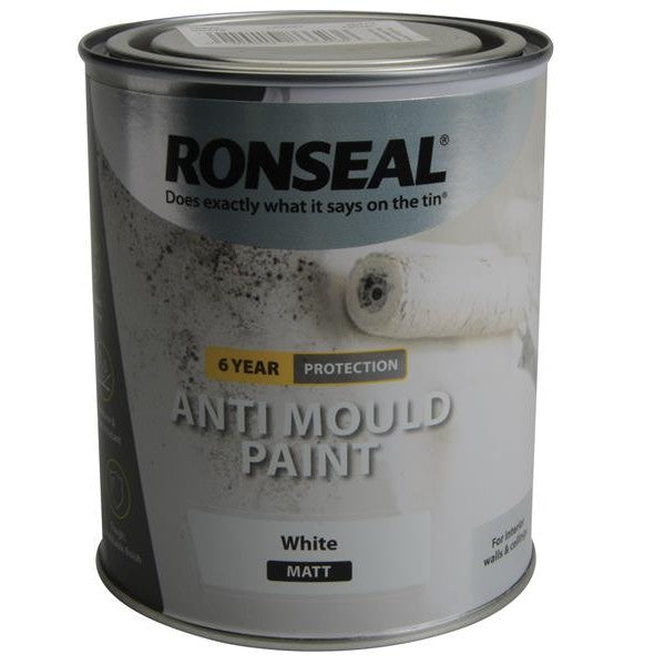 Ronseal 6 Year Anti Mould Paint White Matt 750ml