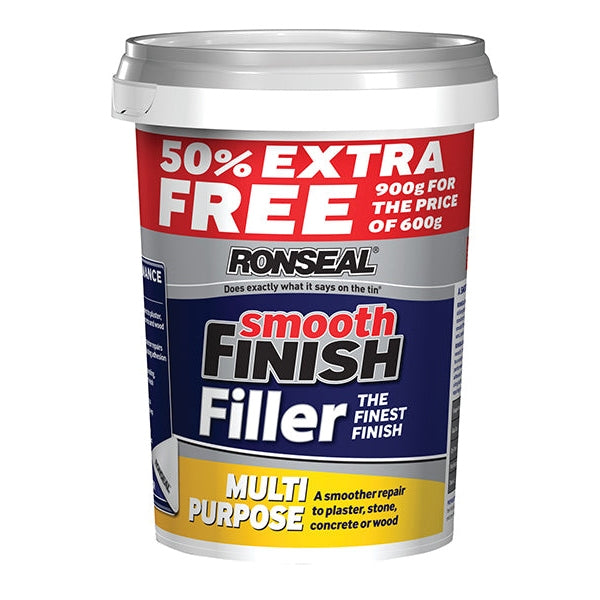 Ronseal Smooth Finish Multipurpose Wall Filler Ready Mixed 600g +50%