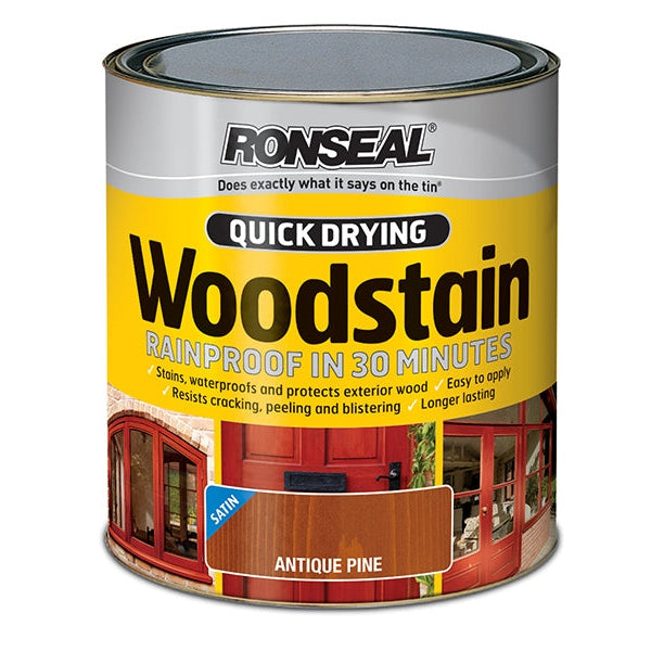 Ronseal Quick Drying Woodstain Satin Dark Oak 750ml