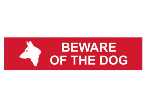 Sign/Sticker - Beware of the dog - PVC (200 x 50mm)