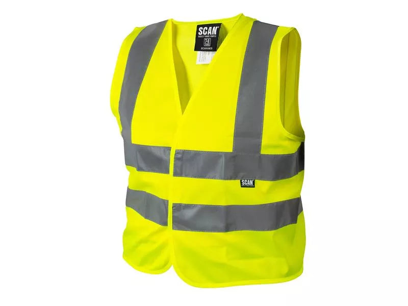SCAN HI-VIS WAISTCOAT YELLOW - CHILD 4-6 7-9 10-13
