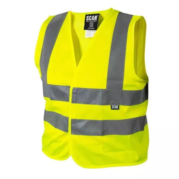 SCAN HI-VIS WAISTCOAT YELLOW - CHILD 4-6 7-9 10-13