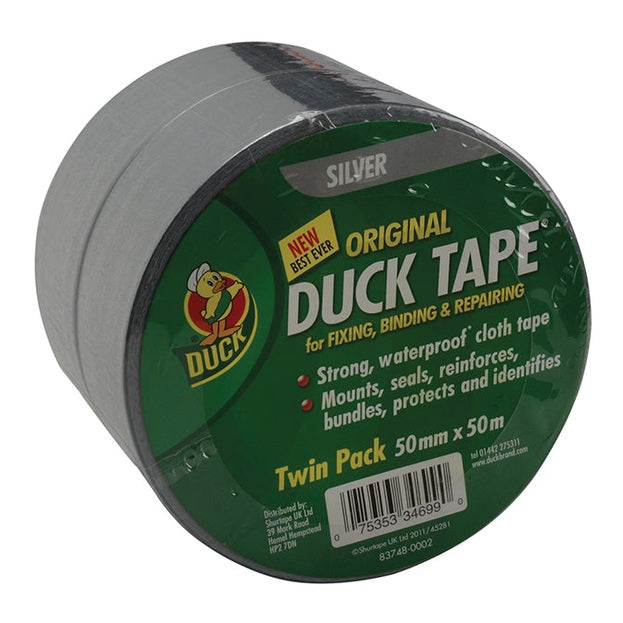 Shurtape Duck Tape® Original 50mm x 50m Silver (Twin Pack)