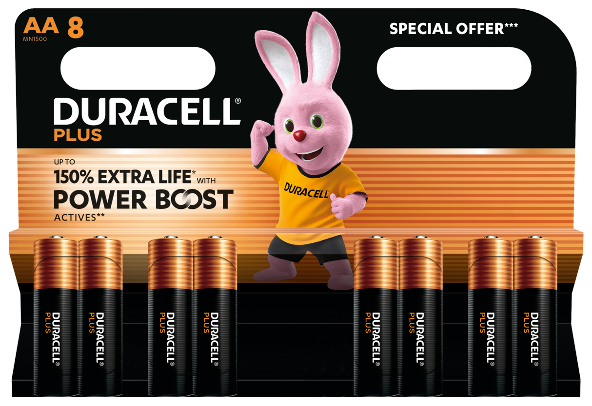 DURACELL PLUS POWER AA 8PK PROMO PACK