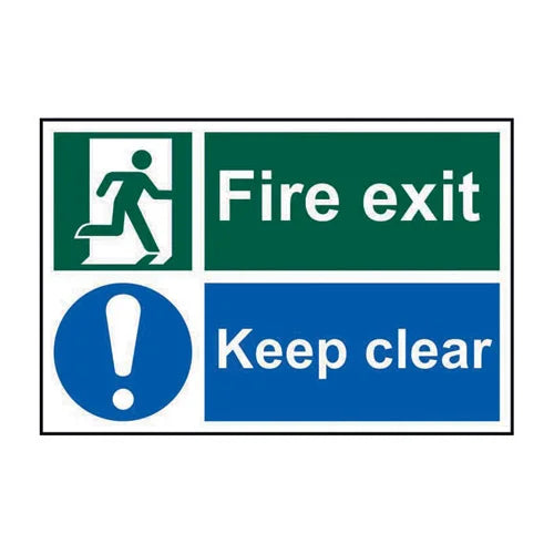 FIRE EXIT KEEP CLEAR - PVC (300 X 200MM)