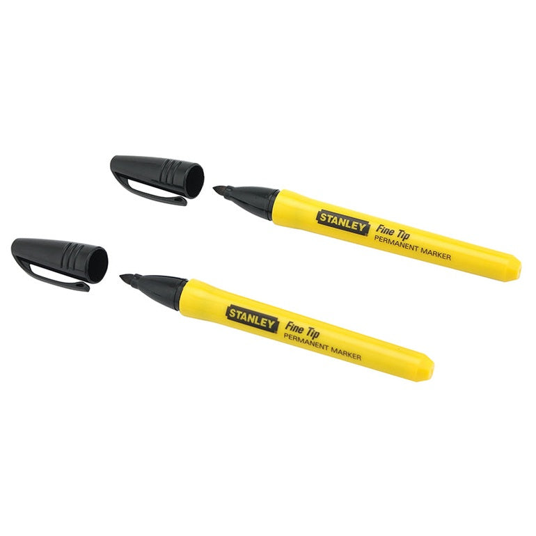 STANLEY® Fine Tip Permanent Marker Black (Pack 2)