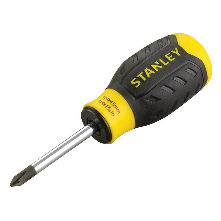 STANLEY® Cushion Grip Stubby Screwdriver Phillips Tip PH1 x 45mm