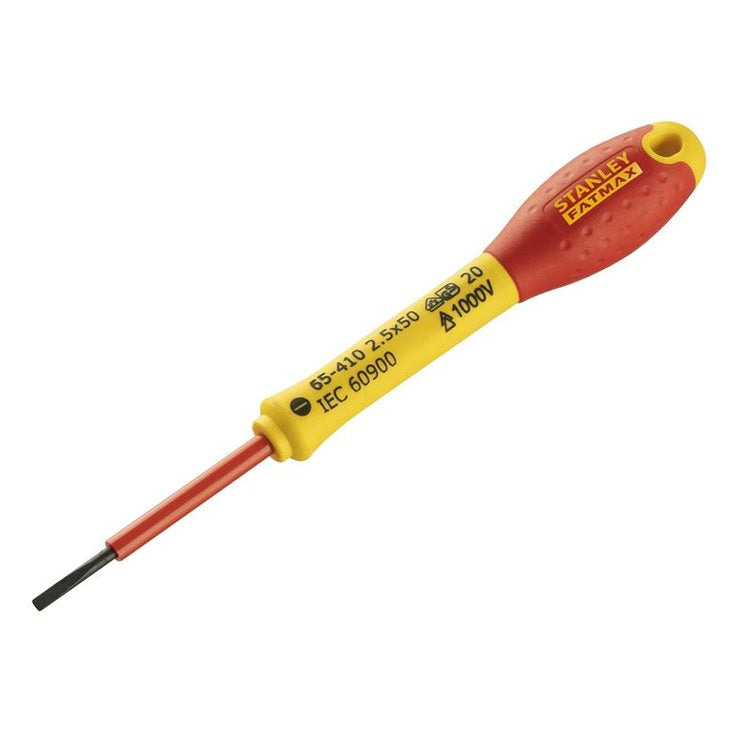 STANLEY® FatMax® VDE Insulated Screwdriver Parallel Tip 2.5 x 50mm - Watson Hire