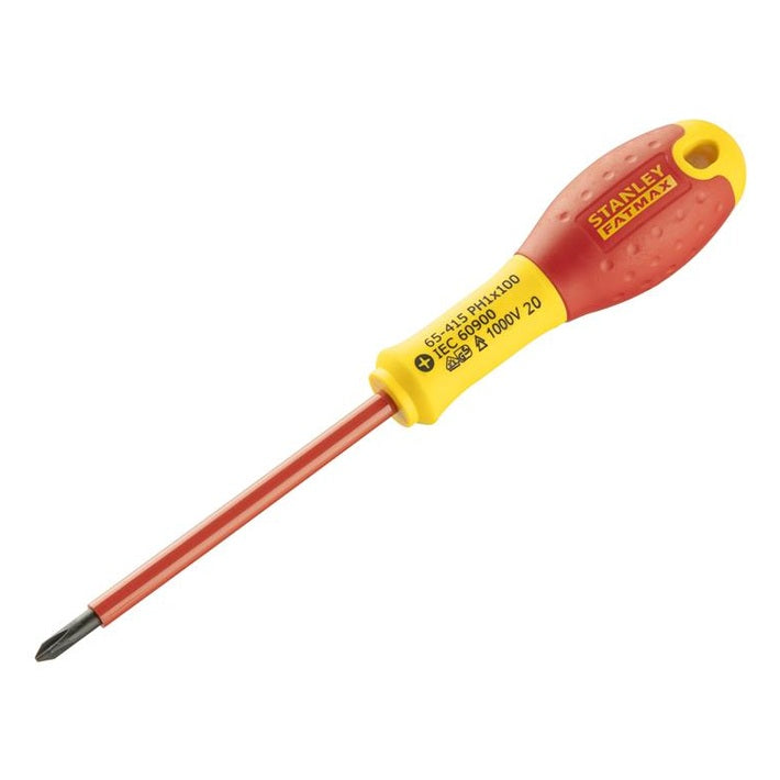STANLEY® FatMax® VDE Insulated Screwdriver Phillips Tip PH1 x 100mm