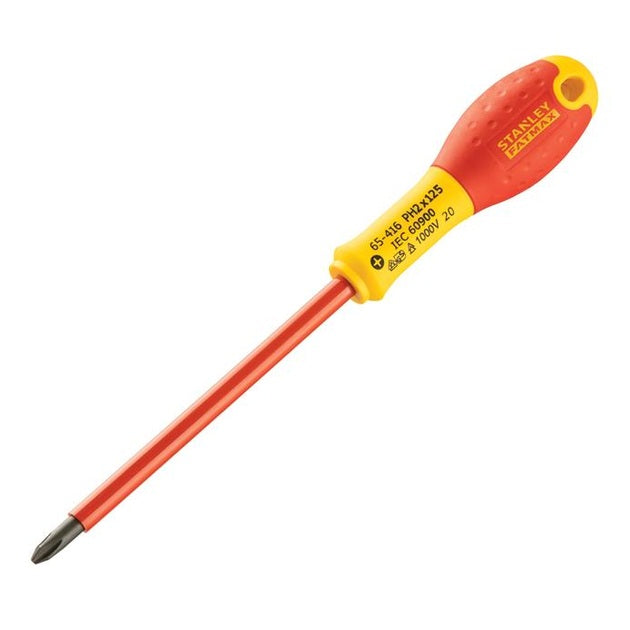 STANLEY® FatMax® VDE Insulated Screwdriver Phillips Tip PH2 x 125mm