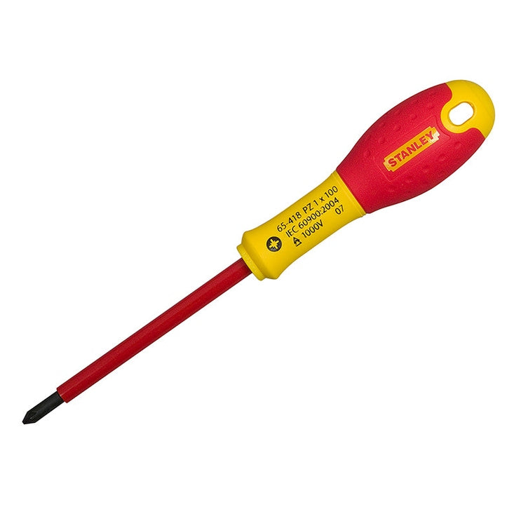 STANLEY® FatMax® VDE Insulated Screwdriver Pozidriv Tip PZ0 x 75mm