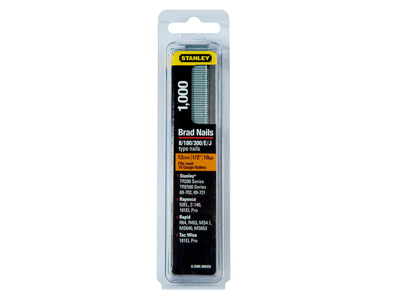 STANLEY® SWKBN Brad Nail 12mm SWKBN050 (Pack 1000)