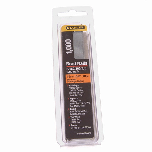 STANLEY® SWKBN Brad Nail 15mm SWKBN062 (Pack 1000)