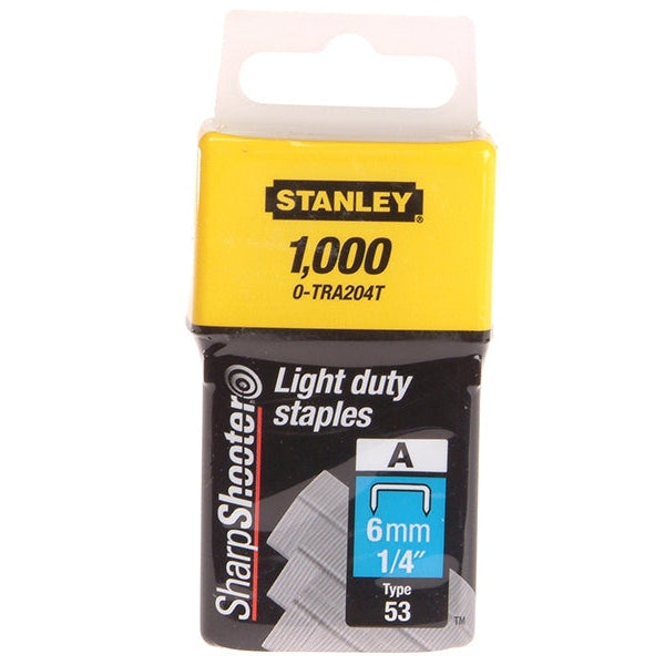 STANLEY® TRA2 Light-Duty Staple 6mm TRA204T (Pack 1000) - Watson Hire