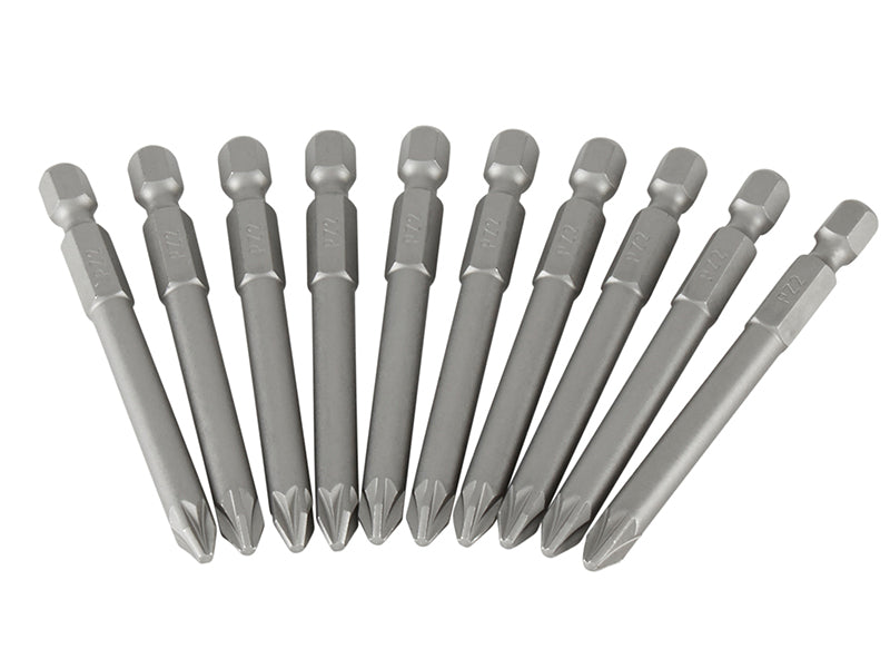 STANLEY® Pozidriv Power Bits PZ2 x 70mm (Box 10)