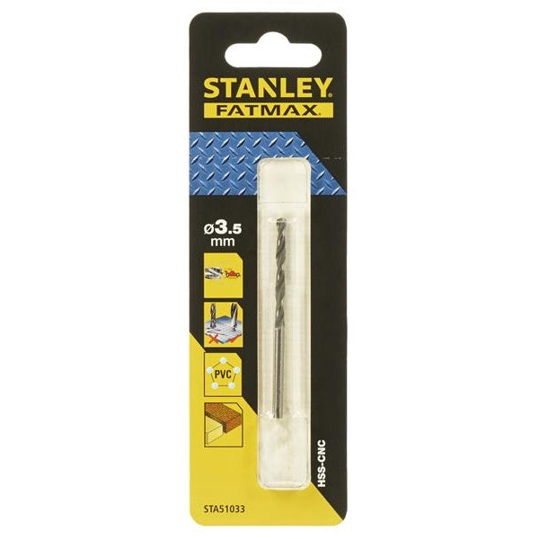 STANLEY® FatMax® Precision Metal Drill Bit 3.5mm OL:70mm WL:39mm