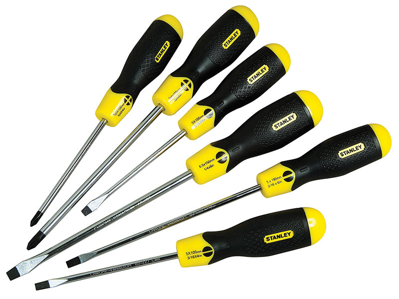 STANLEY® Cushion Grip Screwdriver Set, 6 Piece