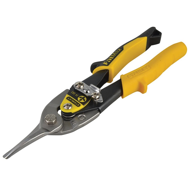STANLEY® Yellow Aviation Snips & Holster Straight Cut 250mm (10in) - Watson Hire