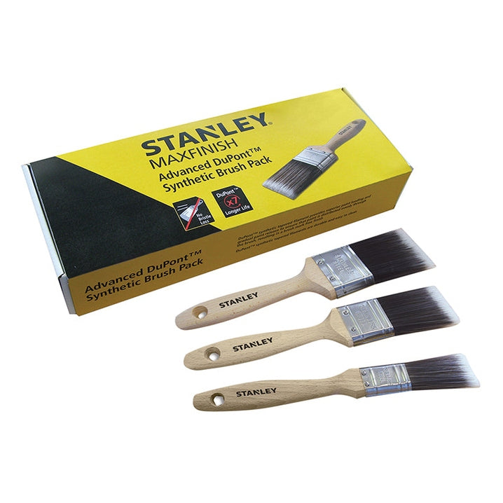 STANLEY® MAXFINISH Advanced Synthetic Paint Brush Set of 3 25 38 & 50mm
