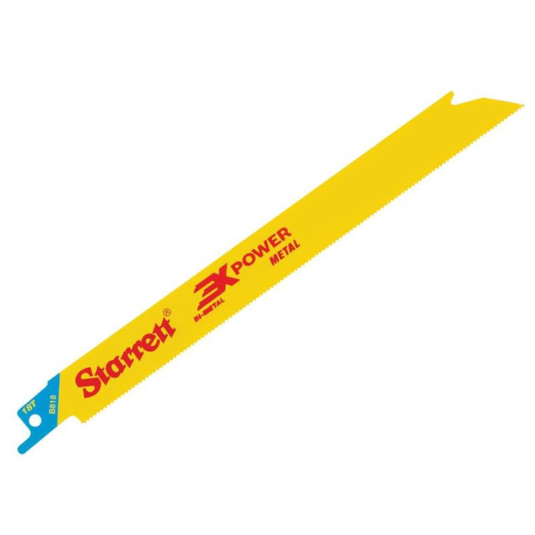 Starrett B818-5 Bi-Metal Reciprocating Blade, Metal Straight 203mm 18 TPI (Pack 5)