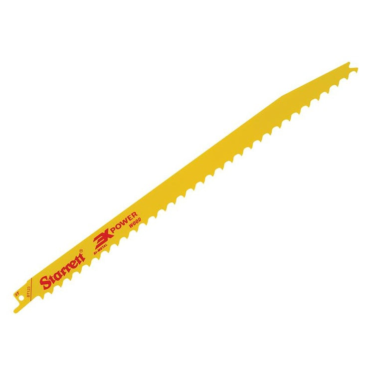 Starrett BT123-5 Bi-Metal Reciprocating Blade, Wood Tapered 300mm 3 TPI (Pack 5)