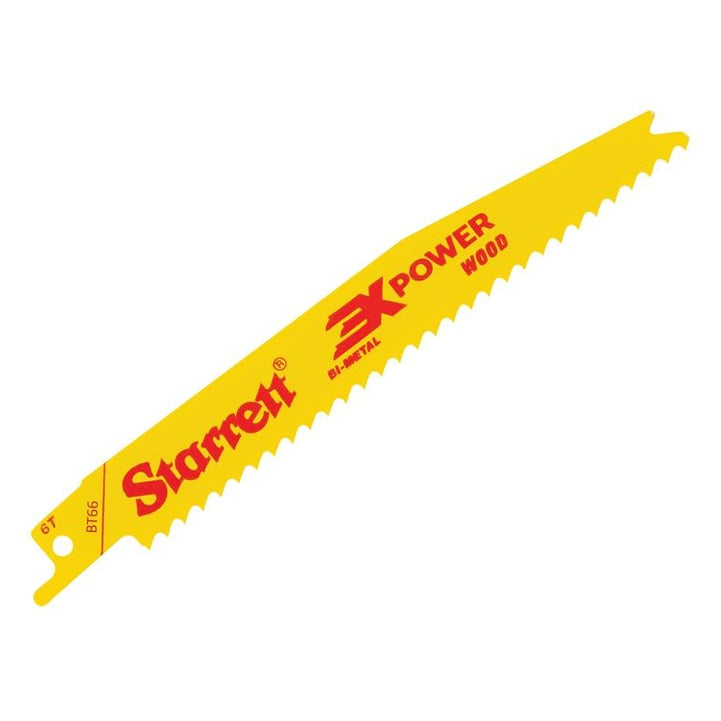 Starrett BT66-5 Bi-Metal Reciprocating Blade, Wood Tapered 152mm 6 TPI (Pack 5)