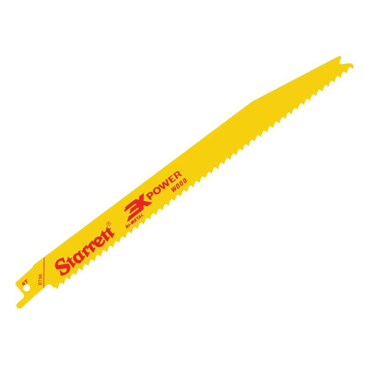 Starrett BT96-5 Bi-Metal Reciprocating Blade, Wood Tapered 228mm 6 TPI (Pack 5)