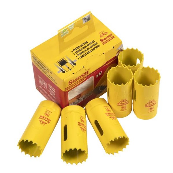 Starrett FCH0100-6 Fast Cut Bi-Metal Holesaw 25mm Bulk Pack of 6