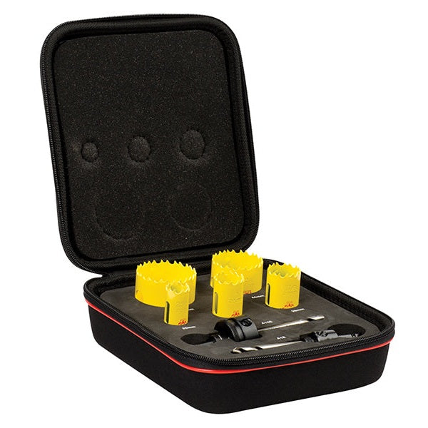 Starrett KDC05021 Deep Cut Bi-Metal Electrician's Holesaw Kit, 7 Piece