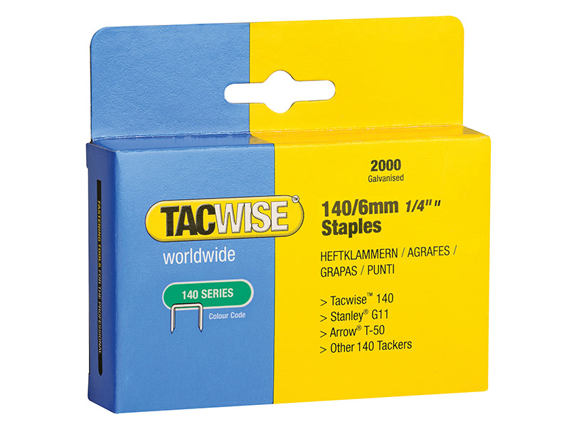 Tacwise 140 Heavy-Duty Staples 6mm (Type T50 G) (Pack 2000)