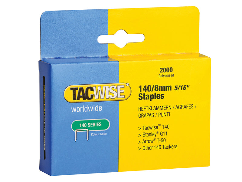 Tacwise 140 Heavy-Duty Staples 8mm (Type T50 G) (Pack 2000)