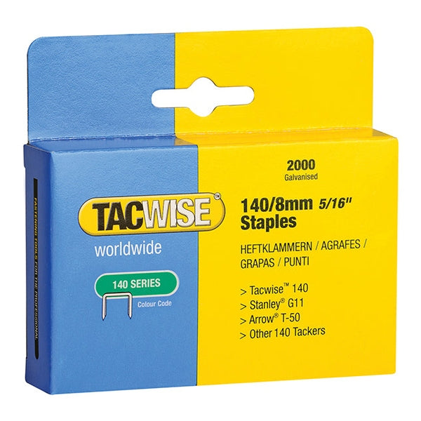 Tacwise 140 Heavy-Duty Staples 8mm (Type T50 G) (Pack 2000)