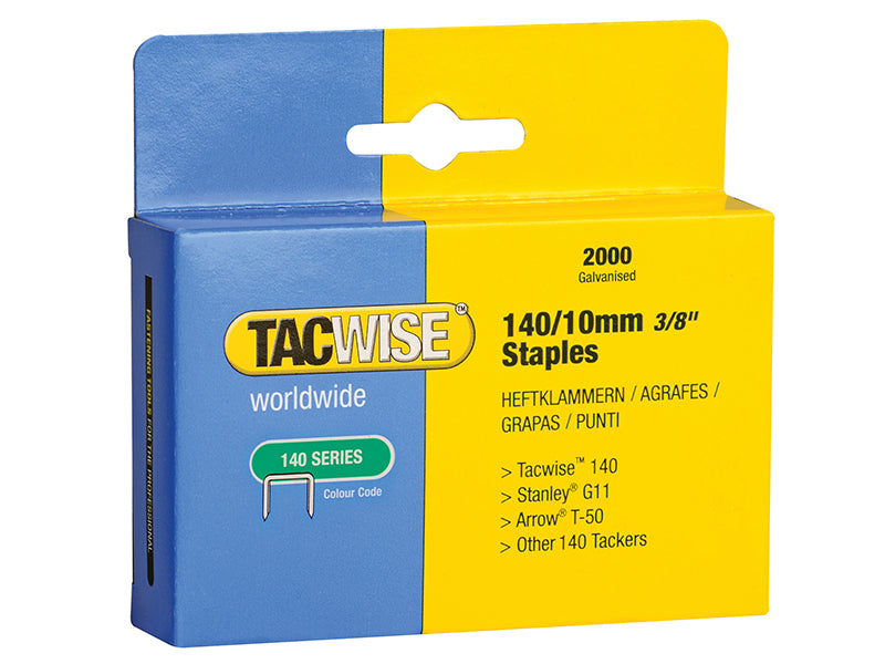 Tacwise 140 Heavy-Duty Staples 10mm (Type T50 G) (Pack 2000)