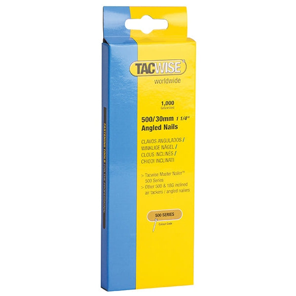 Tacwise 500 18 Gauge 30mm Angled Nails (Pack 1000)