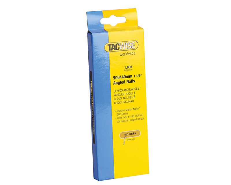 Tacwise 500 18 Gauge 40mm Angled Nails (Pack 1000)
