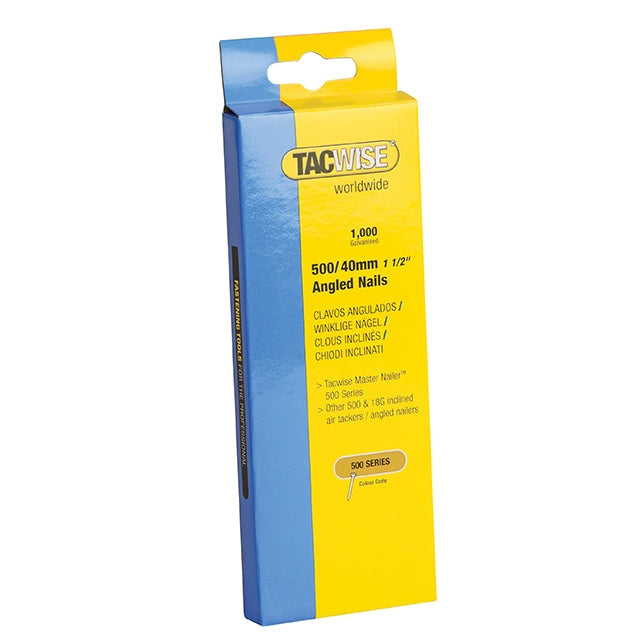 Tacwise 500 18 Gauge 40mm Angled Nails (Pack 1000)