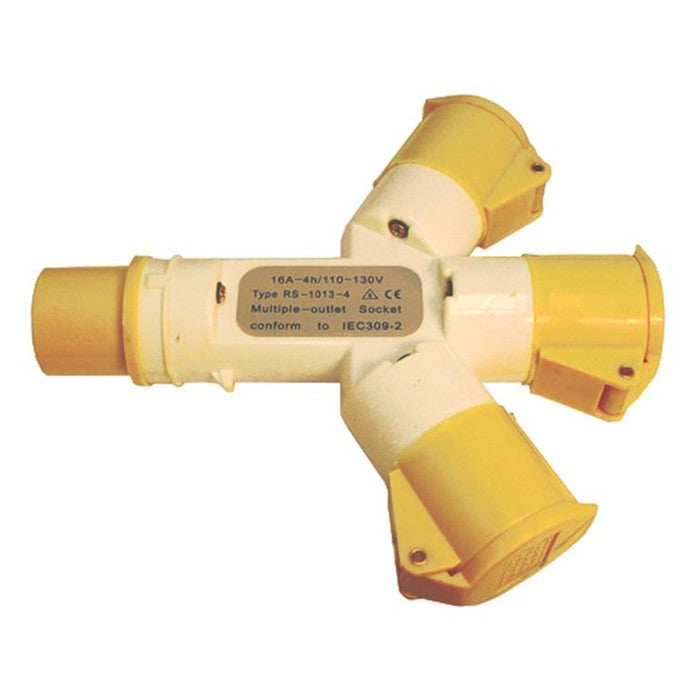 TALAtools 3-Way Adaptor 16A 110V