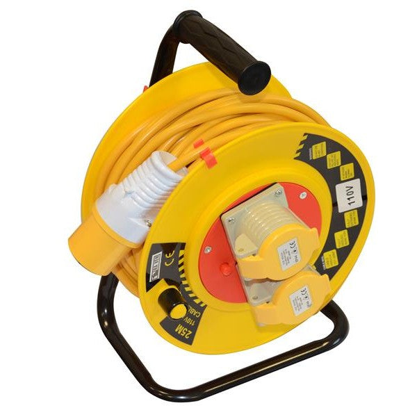 TALAtools Heavy-Duty Cable Reel 110V 25m 2-Socket