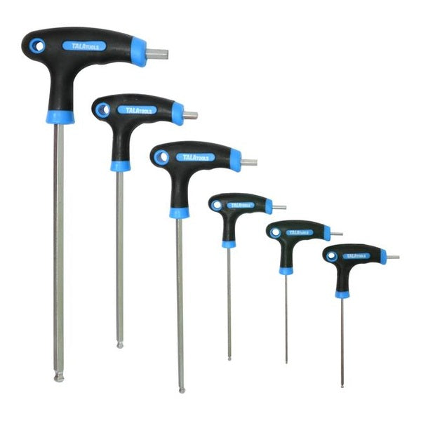 TALAtools Metric T-Handle Hex Key Set, 6 Piece