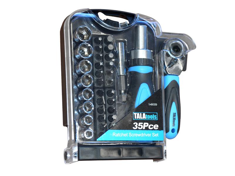 TALAtools Ratchet Screwdriver Bit Set, 35 Piece