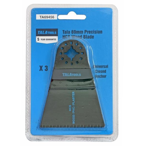 TALAtools Multi-Tool Japanese HSC Wood Blade 69mm (Pack 3)