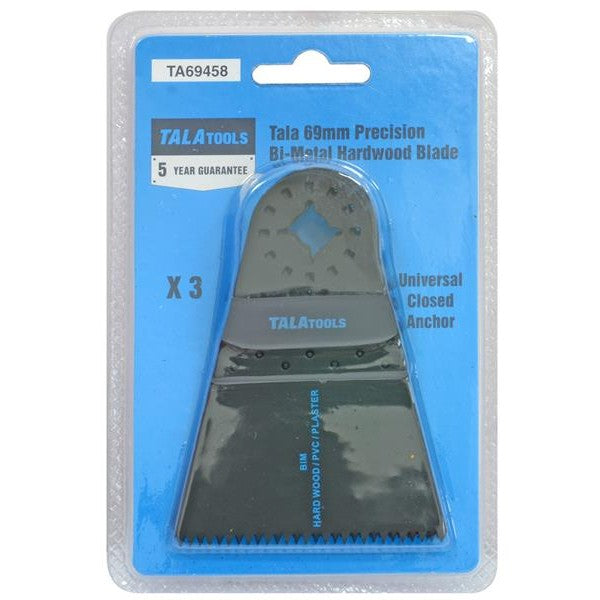 TALAtools Multi-Tool Japanese Bi-Metal Wood Blade 69mm (Pack 3)