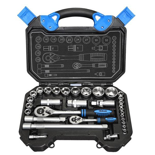 TALAtools 1/4in & 1/2in Drive Socket & Accessory Set, 32 Piece