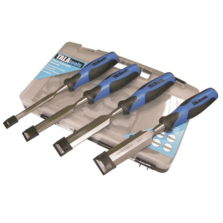 TALAtools Professional Wood Chisel Set, 4 Piece